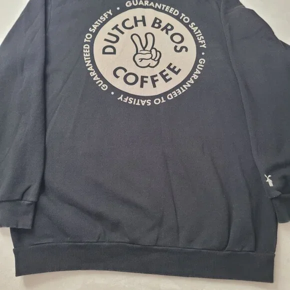 Dutch Bros Coffee "Peace Sign Logo" Men's Black Full-Zip Hoodie Size 2XL - Picture 7 of 12